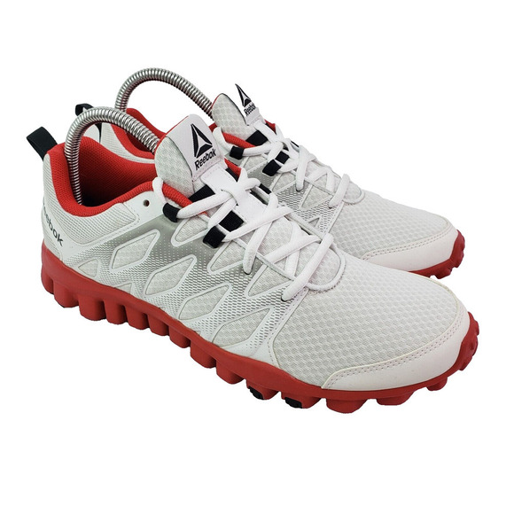 Reebok Realflex Transition 2 LP Mens Size 7.5 White Red Running Sneakers Shoes - Picture 1 of 10